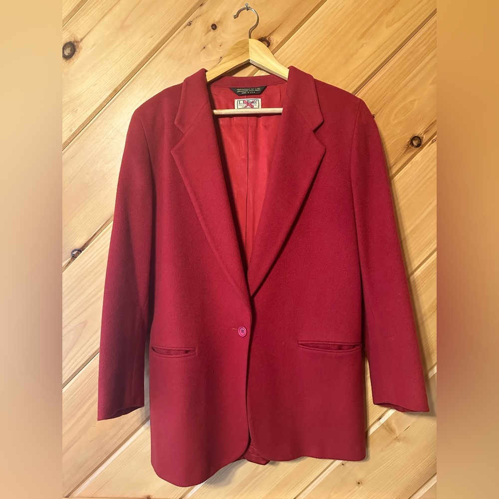 Red Wool L.L. Bean Jacket. Made in USA. 8R